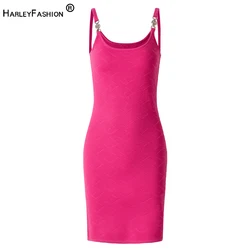 Hot Women Sexy Design New Cool Summer Sleeveless Straps Y2K Style Street Solid Knitting Mini Tank Dress
