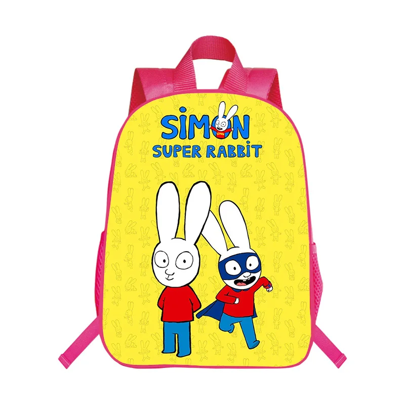 Simon Super Rabbit 3D Game Backpack Cartoon Pink Casual Schoolbag Child Lovely Waterproof Knapsack Custom Backpacks Zipper Bags