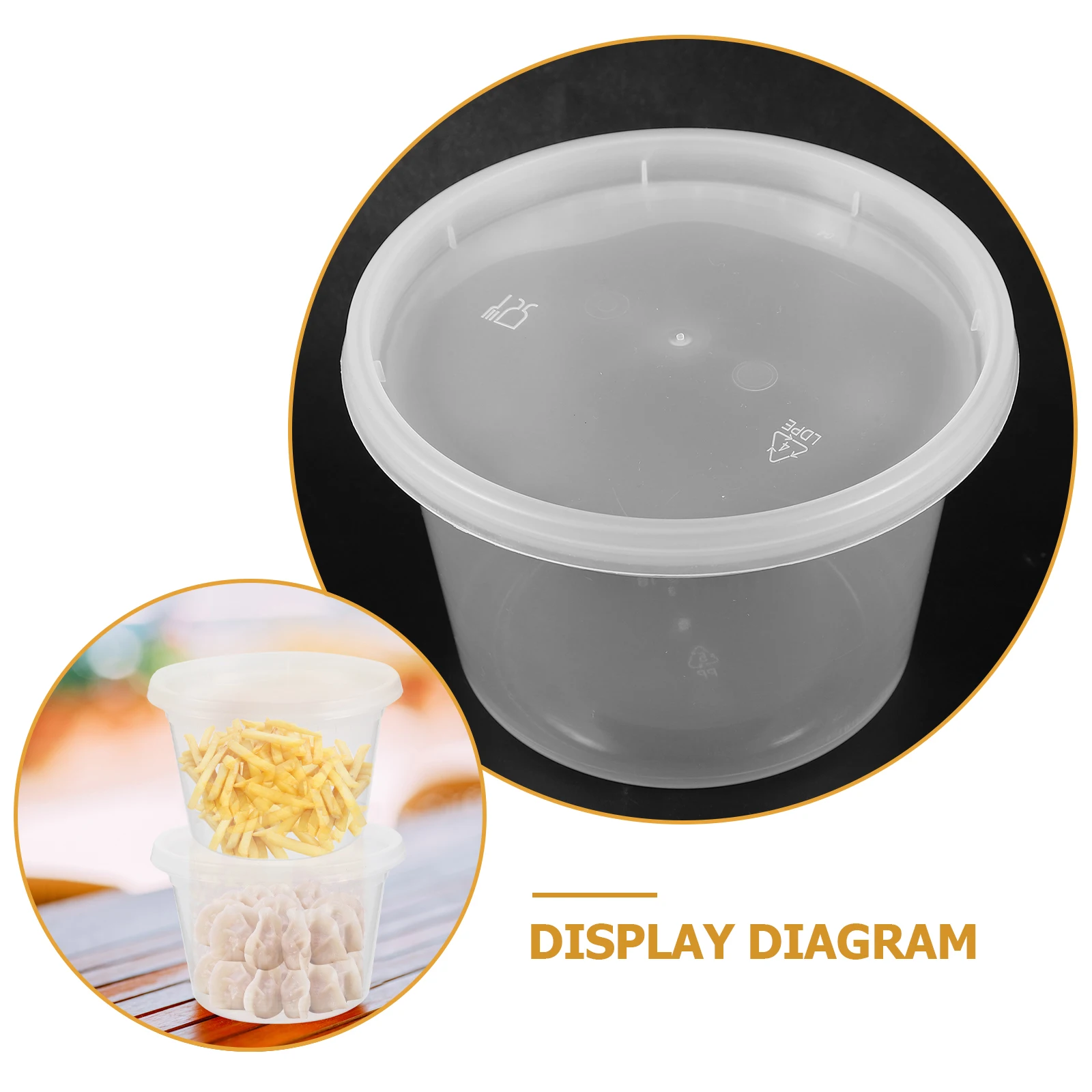 

20pcs Food Storage Condiment with Lids Disposable Plastic Meal Prep Bowls Take Out Sauce Cups Containers Salad for Outdoor