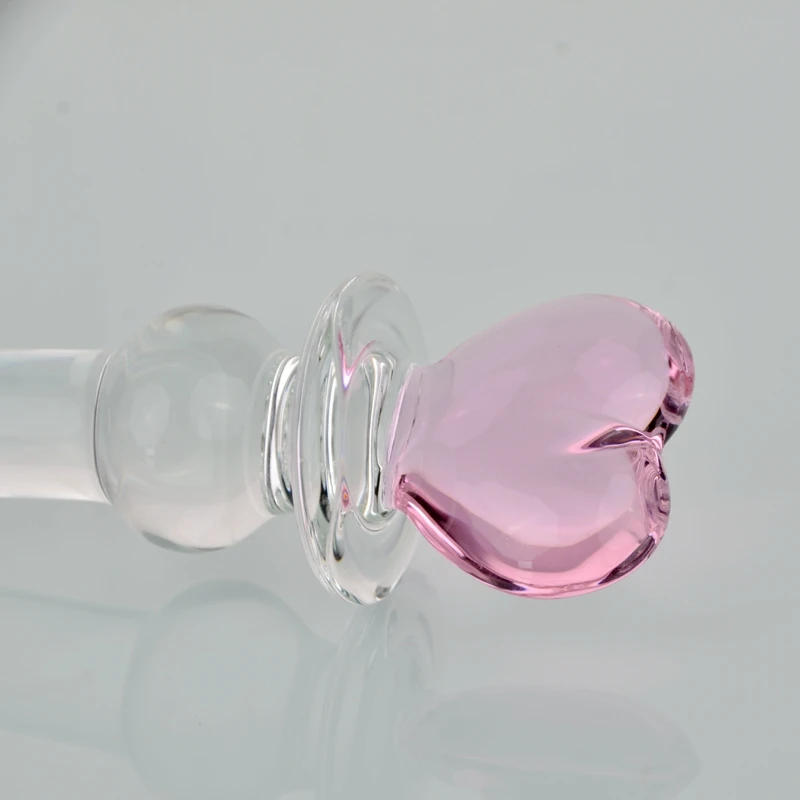 Wholesale Pink Heart Mini Cheap Cute Model Masturbation Glass Penis Dildo Sex Toy/Mini Butt Plug/Small Glass Dildo Toy for Adult