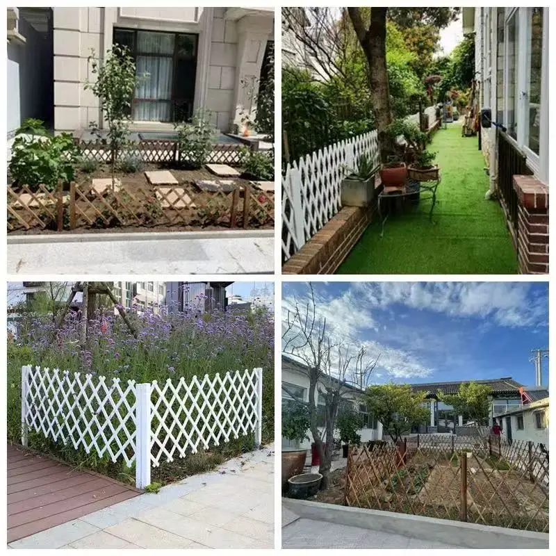 Expandable Wooden Garden Fence Trellis Privacy Screen Panel Climbing Plant Support Outdoor Balcony Yard Decor