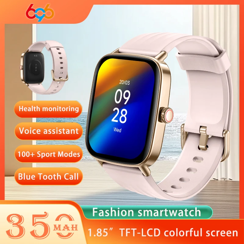 

Square Blue Tooth Call Colorful Screen Smart Watch Sports Heart Rate Sleep Health Watches 100+ Watch Dial Waterproof Smartwatch