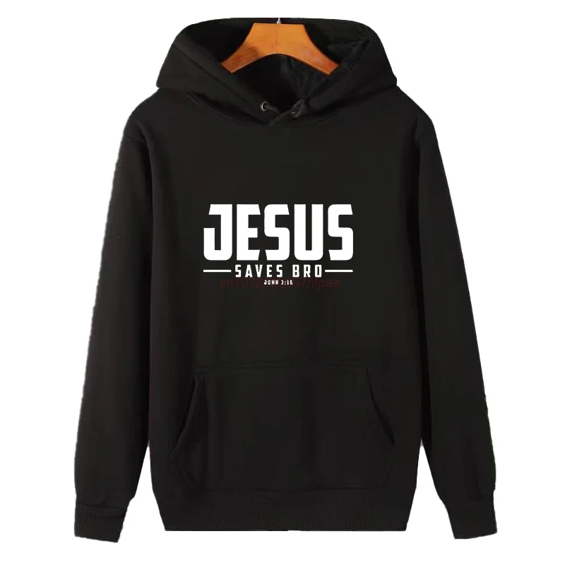 Jesus Saves Bro Religion Faith Pray God Slogan Graphic Hooded Sweatshirts Winter Essentials Pullovers Thick Sweater Hoodie