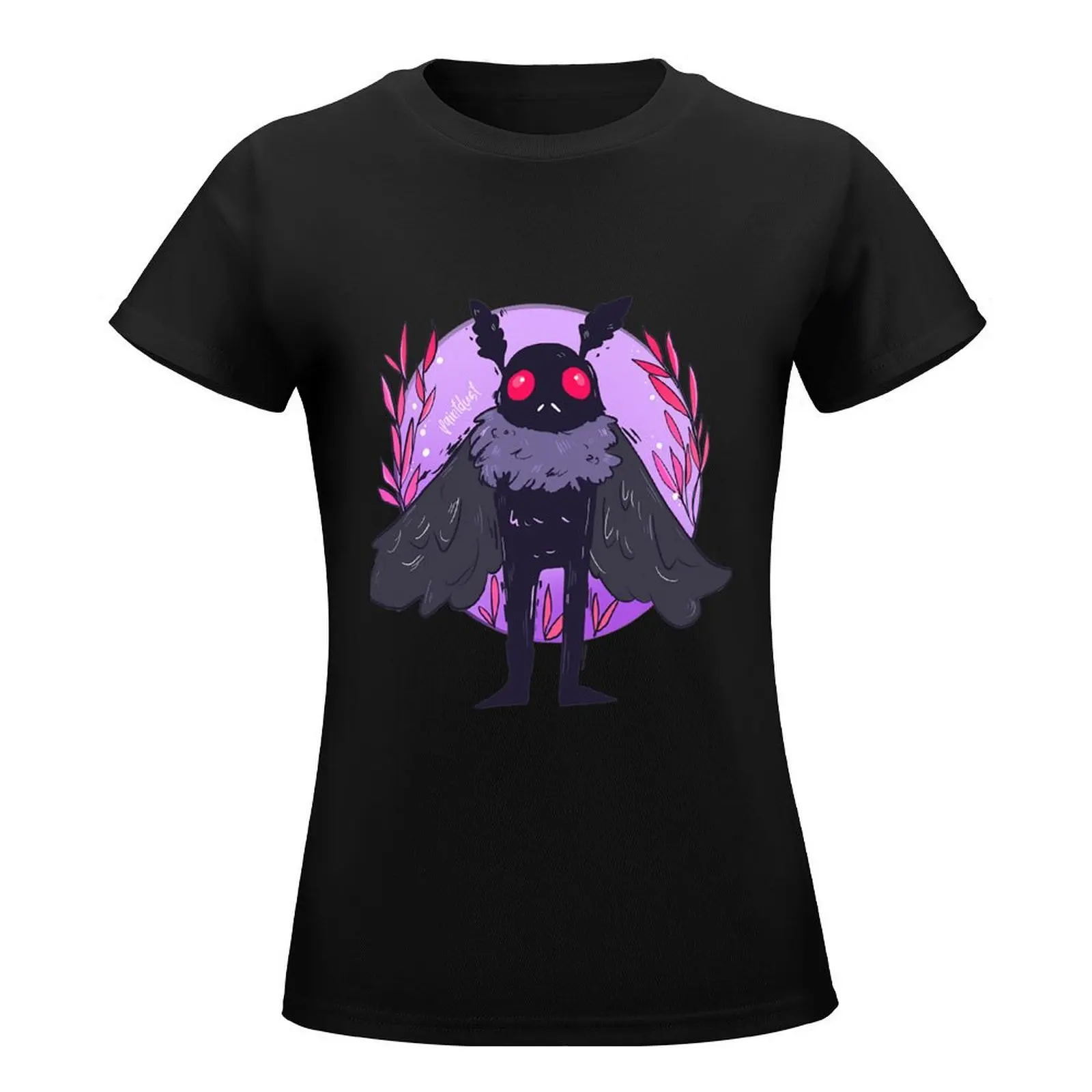 Mothman T-Shirt funny oversized cute tops korean fashion Women tops