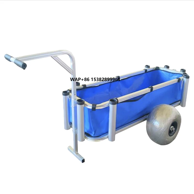 

Factory Price Aluminum Two Wheel Beach Fishing Cart Trolley High Load Capacity, Suitable for Fishing and Shopping Storage