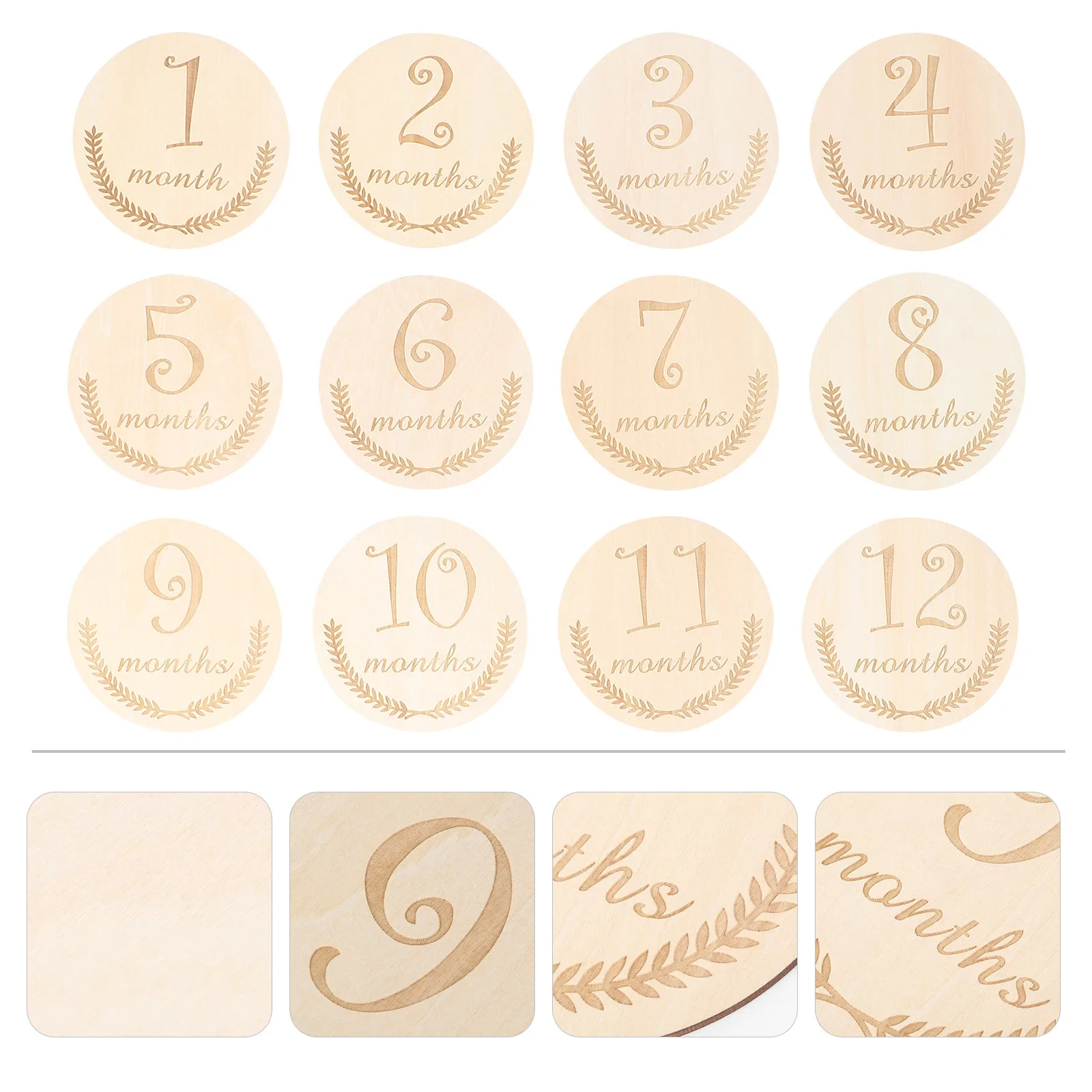 12 قطعة بطاقات شهرية للأطفال صنعة جيدة ارتداء المسيل للدموع مقاومة تذكارية التصوير خلفية الدعائم بطاقات تذكارية