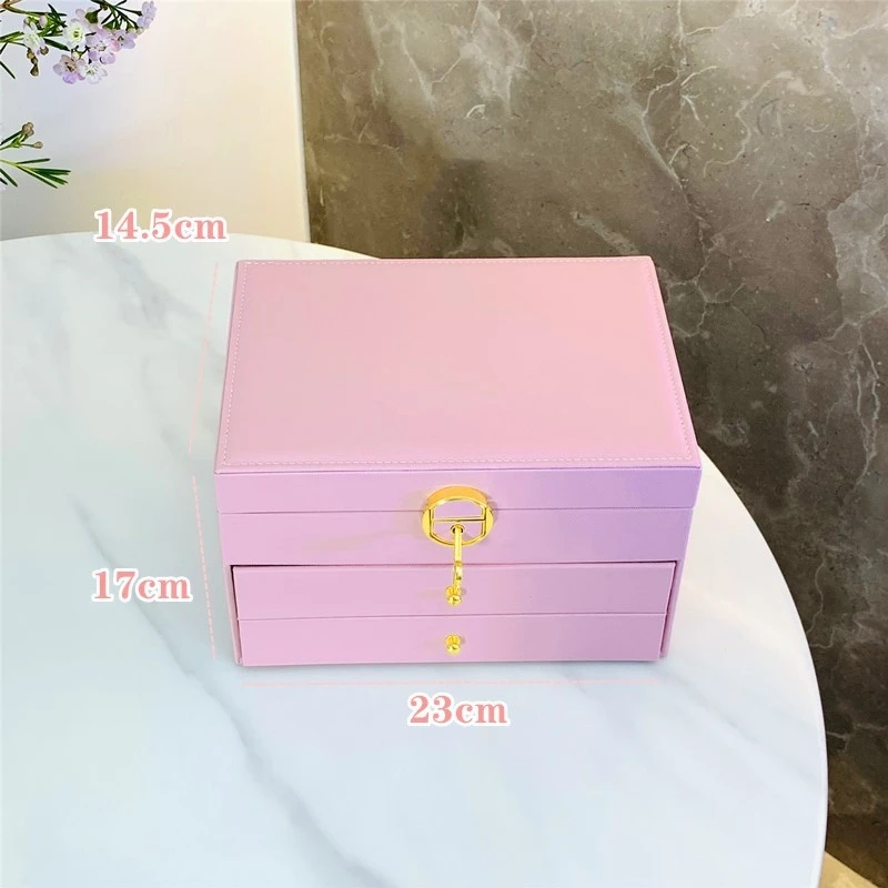 Three Layer Jewelry Box Earrings Large Capacity Makeup Holder 2023 New