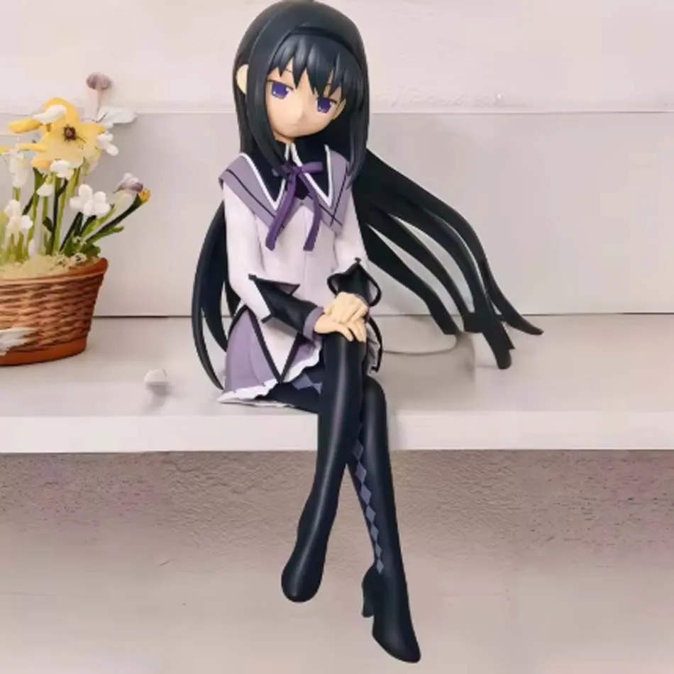 14cm Magical Girl Anime Figure Kaname Madoka Akemi Homura Figure Noodle Stopper Cute Loli Sitting Collection Model Toy Gift view 6