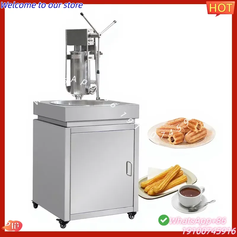 2026Hot Full Stainless Steel Commercial 5L Spanish Churros Machine Churro Maker With 30L Electric Fryer With an Oil Discharge
