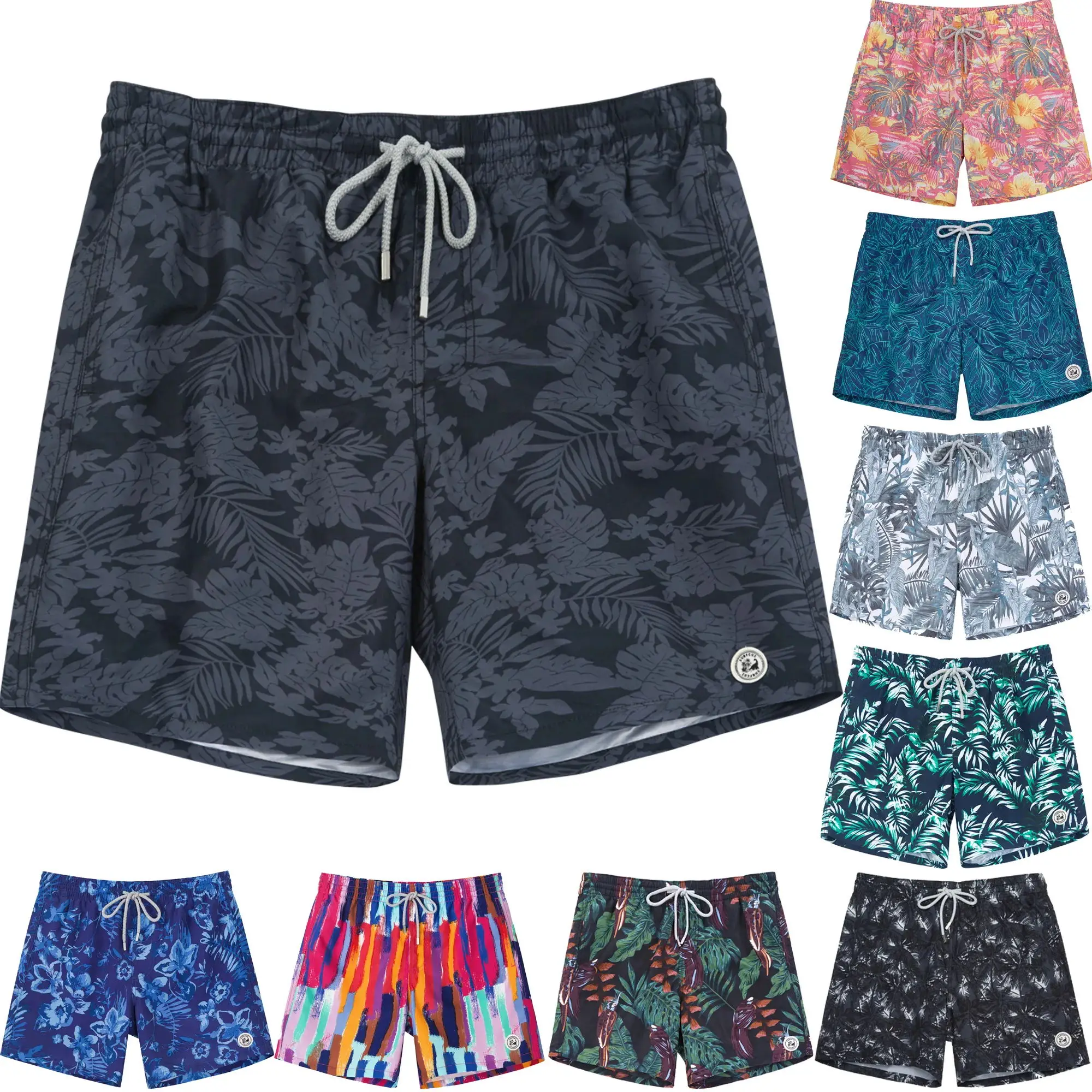 SURFCUZ-Shorts de banho quick dry com forro de malha e bolsos, calções de praia para homens, surf, calções de banho, verão