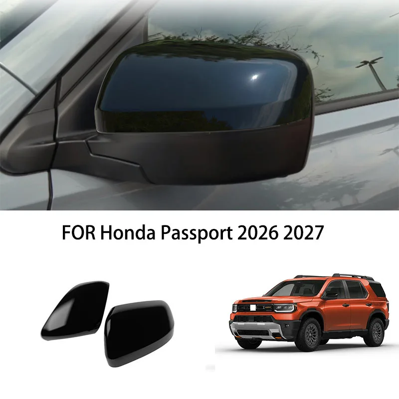 

Car accessories FIT For Honda Passport 2026 2027 ABS chrome black Carbon Fiber Side Rearview Mirror Cover Trim protect