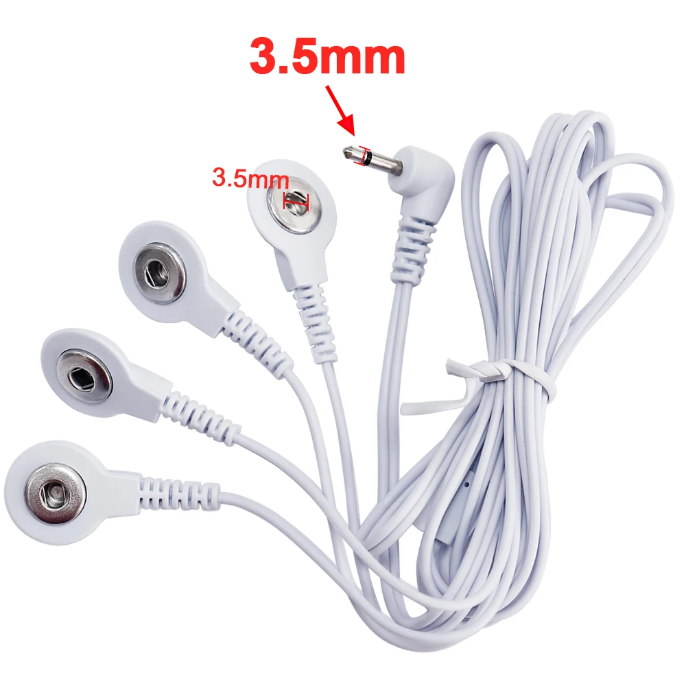 2 Way+4-Way Electrode Wire Button Cable For EMS Muscle Stimulator Electrode Pads TENS Unit Massage Machine Lead Wires Cables