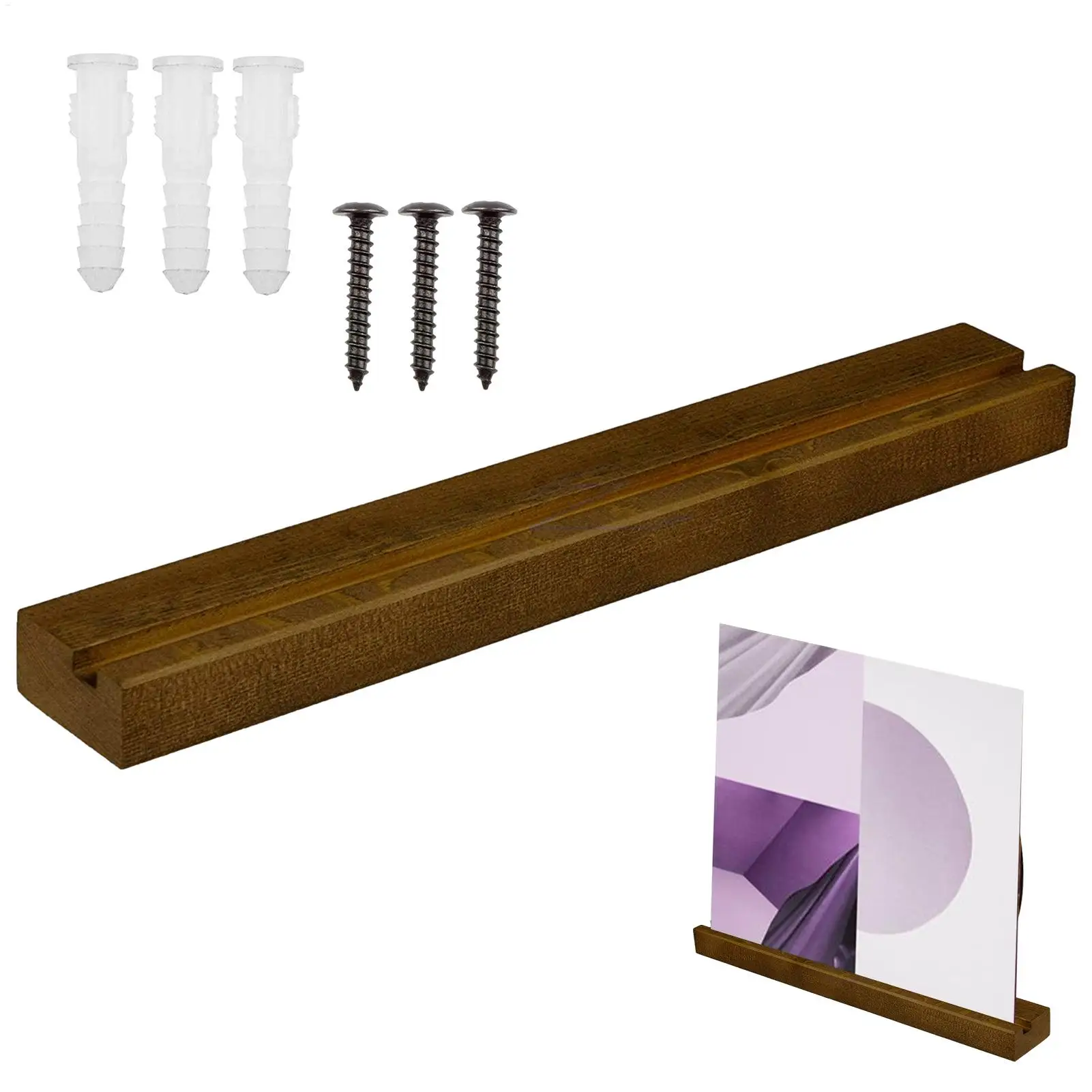 Wall Record Holder Wood Vinyl Record Shelf Wall Mount Record Storage Racks Wood Floating Album Shelf for Music Lovers