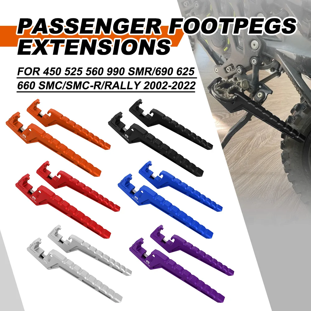 

For 300 380 400 450 520 525 625 SX/350 450 SX-F/540 SXS 2000-2015 Passenger Foot Peg Extensions Extended Footpegs Motorcycle