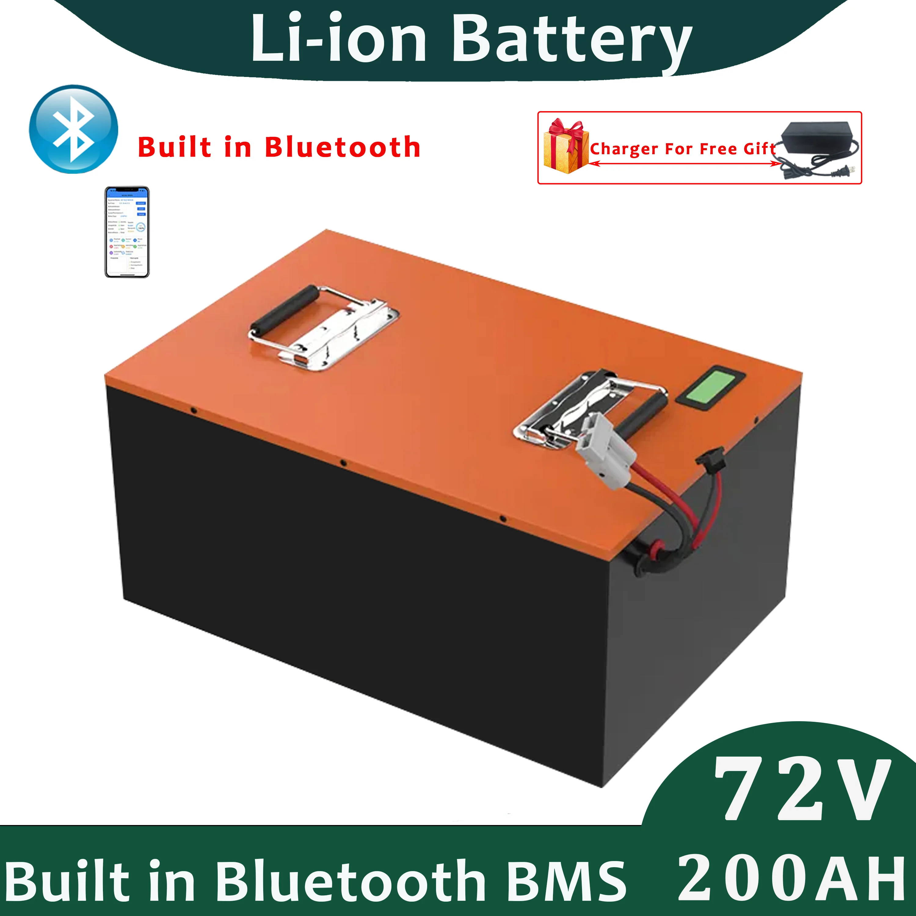 Baterías de iones de litio de 72v 200Ah con Bluetooth BMS inteligente perfectas para caravanas