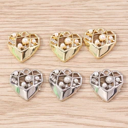 5pcs 16x16mm Cute Alloy Love Heart Charms Pendants for Jewelry Making Necklaces Earrings Bracelets DIY Crafts Accessories