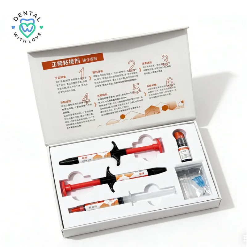 

3B Dental Orthodontic Adhesive Kit Light Cure Bonding Agent Etchant Resin Penetrant Brushes Orthodontic Brackets Bonding Lab