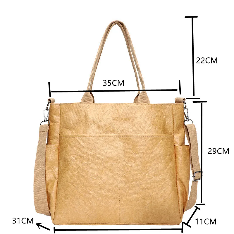 Women's Tyvek Shoulder Bag Fashion Crossbody Handbag Retro Large Capacity Bag Multi Pocket Zipper Casual Tote Bags Designer Bag