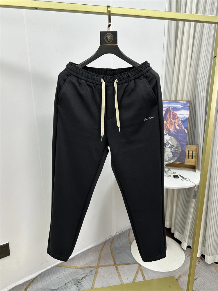 

Мужские повседневные брюки свободного кроя, утепленные осенне-зимние штаны с эластичным поясом, молодежные длинные брюки, уличная одежда