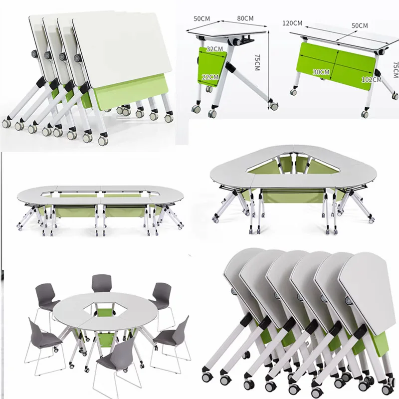 

Hxl foldable combination study table movable office conference training table