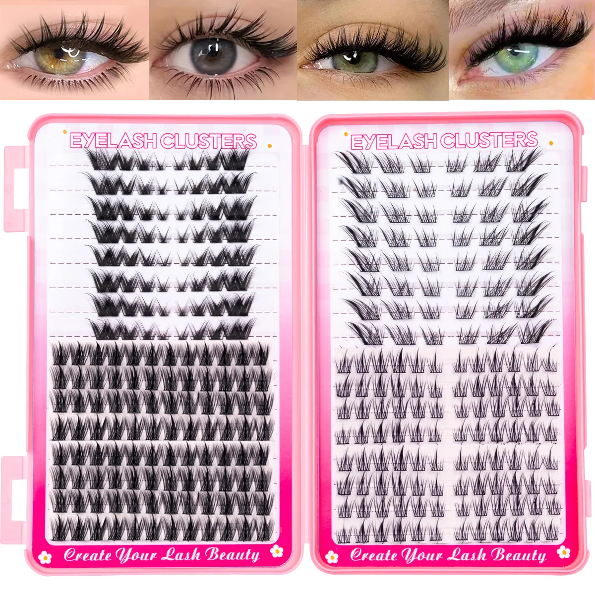 Wimpern-Cluster-Set: Gemischte Wimpern-Cluster, Wispy Einzelwimpern, Manga-Natürlich-Look DIY Wimpernverlängerungen für Make-up – Detail 11