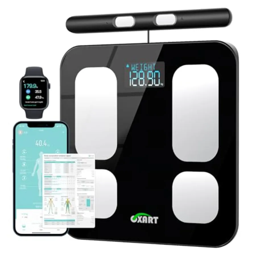 

Smart Scale for Body Weight and Fat Percentage Highly Accurate Digital Bathroom Body Fat Scale with 8 Electrodes for BMI 28 Bod