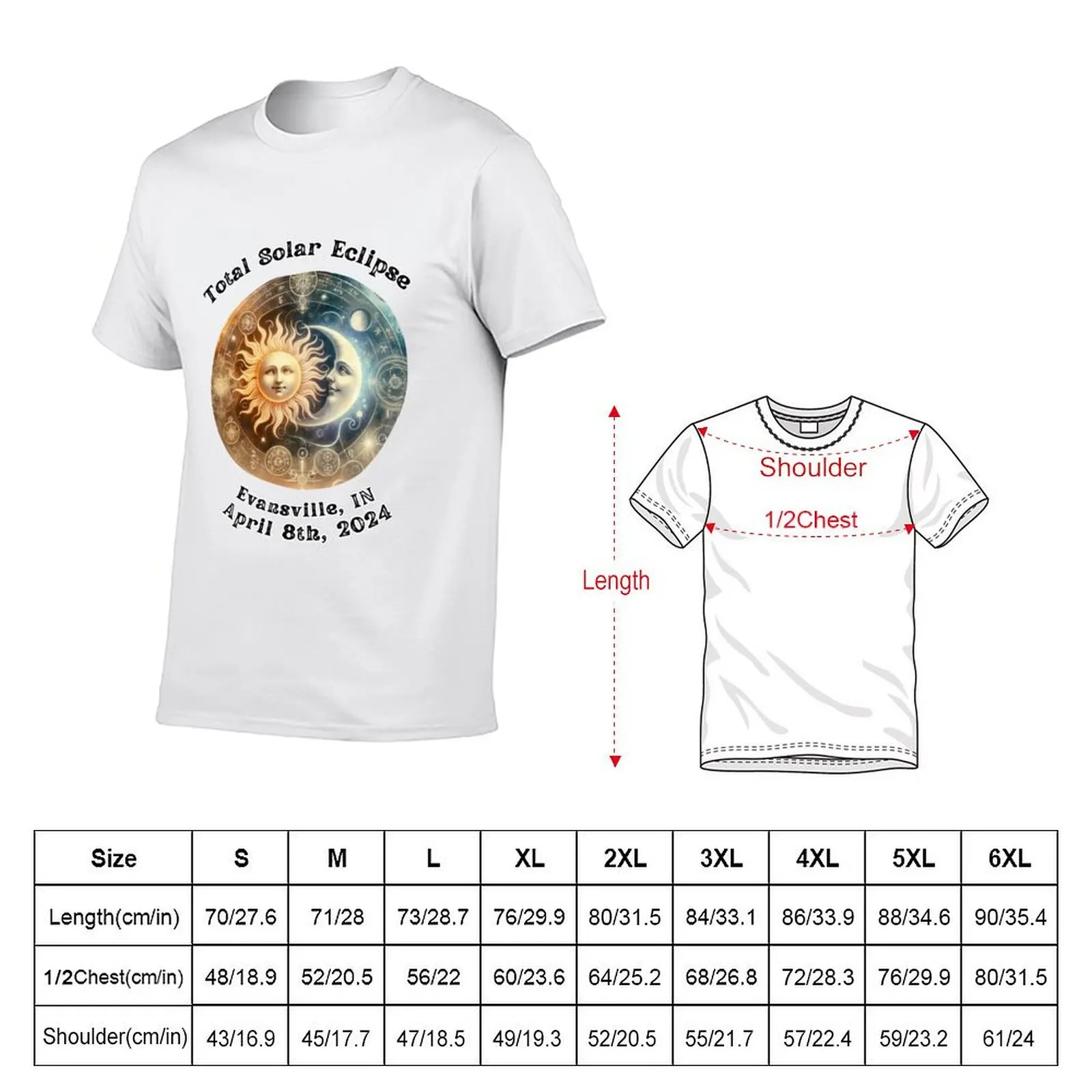 Total Solar Eclipse Evansville, IN T-Shirt man tshirt t shirts for man slim fit T-Shirt