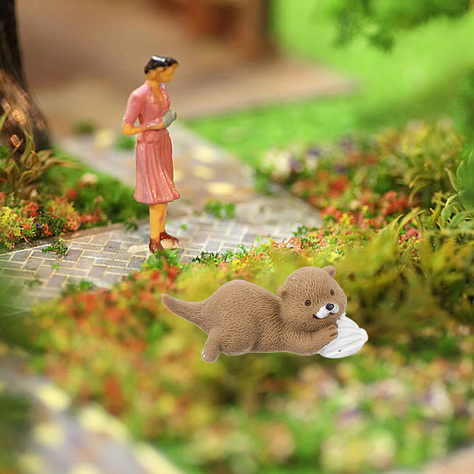 

8Pcs Mini Resin Otters Micro Landscape Ornaments Small Otters Decor for Garden Desk Bookshelf Succulent Bonsai Decoration