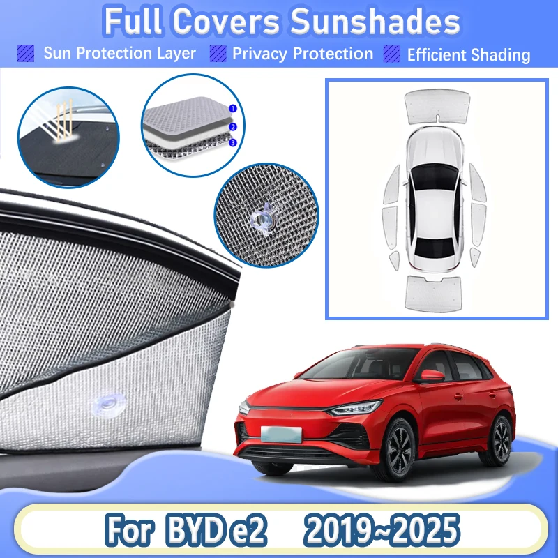 

For BYD e2 2019~2025 Accessories 2021 2022 2023 Car Front Window Sunshade Side Sun Visor UV Protection Reflector Tools Auto Part