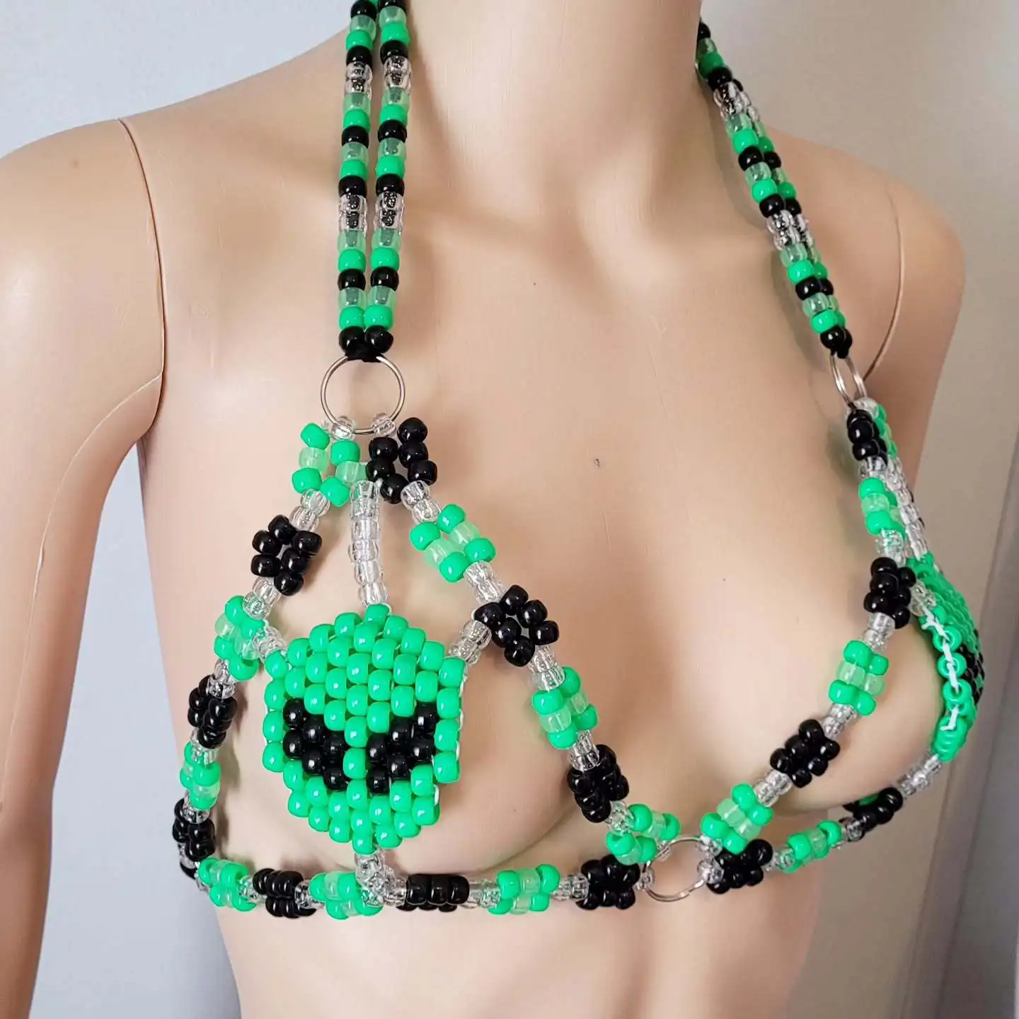 New European-American Style Hand-Woven Beaded Body Chain Summer Beach Vacation Necklace Openwork Layered Necklace