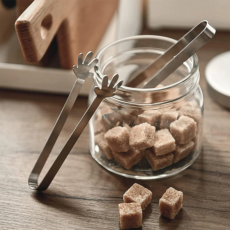 'Mini Stainless Steel Mini Food Clips for Sugar Cubes Ice Cube Tweezers Cute Baking Pastry Cake Decoration Candy Dessert Clips
