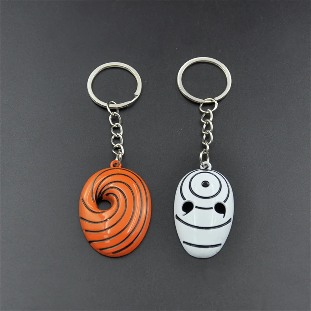 Naruto Creative Keychain Metal Obito Naruto Action Figures Stereo Mask Necklace Book Bag Pendant Keychain Gift