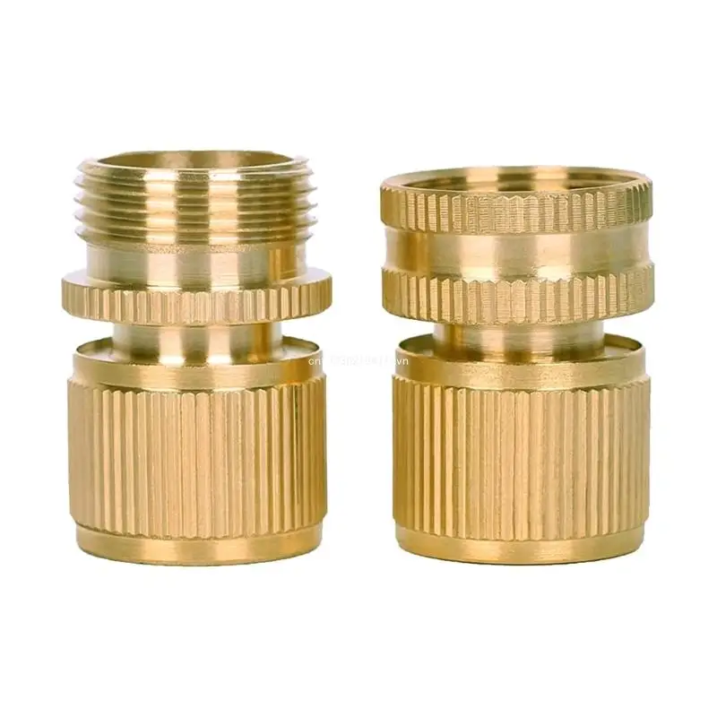 

2Pcs Repair Watering 3/4" Brass Quick Connector Garden Tubing Fittings Tool for Garden Yard Lawn Irrigation Dropship