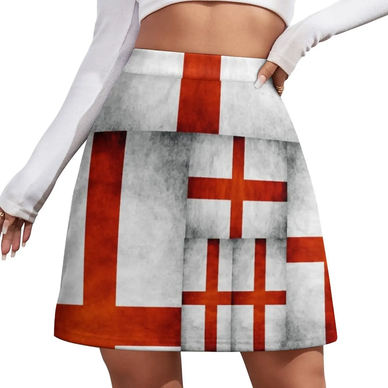 England St George Flag T Shirt and Hoodie Mini Skirt Korean skirts Skirt shorts night club women