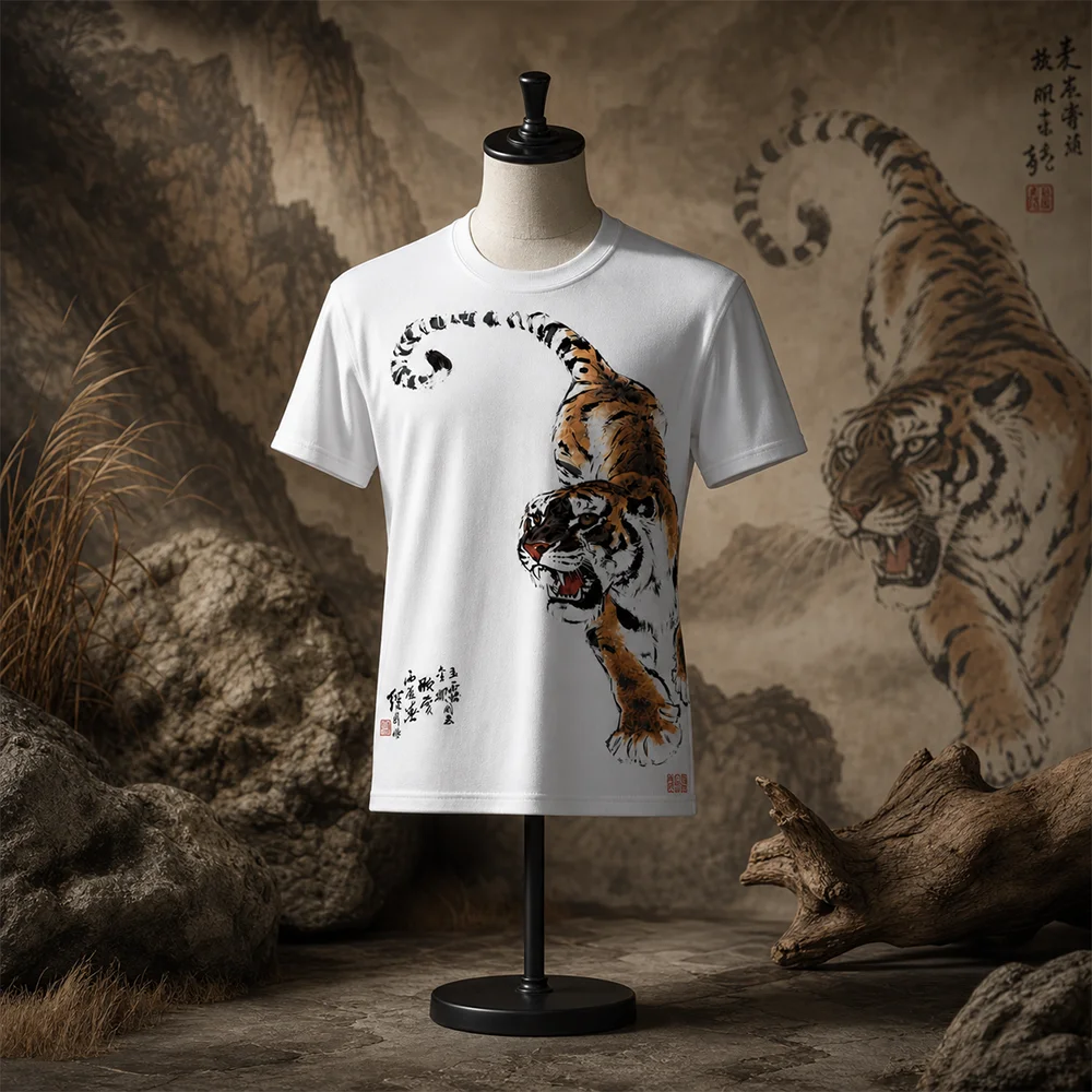 Unisex Y2K Chinese Aesthetic Fashionable Top Harajuku Kawaii Goth Graphic Tees 2000s Style Men's Clothing Trendy O-Neck T-shirts