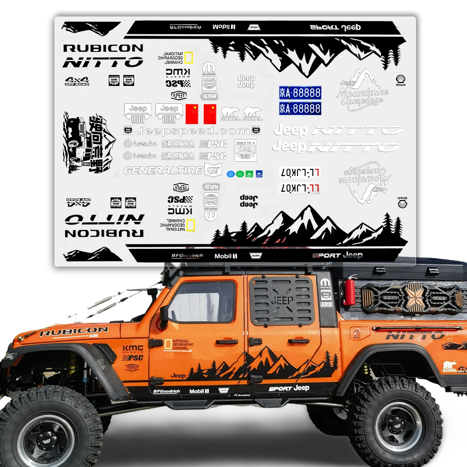 جديد Crobolt JK07 ملصق جديد Lelaluo MK07 ملصق 1/7/1/8 RC تسلق سيارة ملصق خاص SUV نموذج المزاج مكون