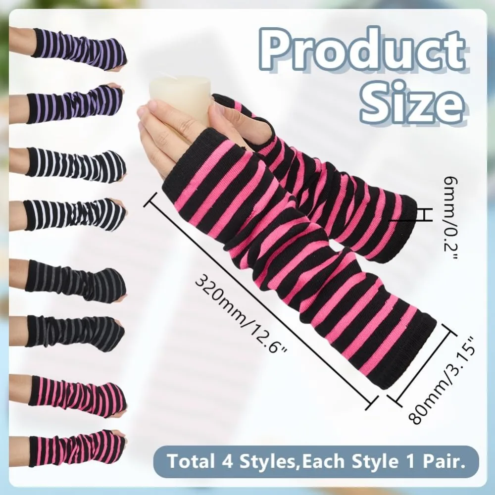 Punk Fingerless Gloves Warmers with Broken Slit Broken Slit Warmers Ripped Gothic Gloves Ripped Gothic Design