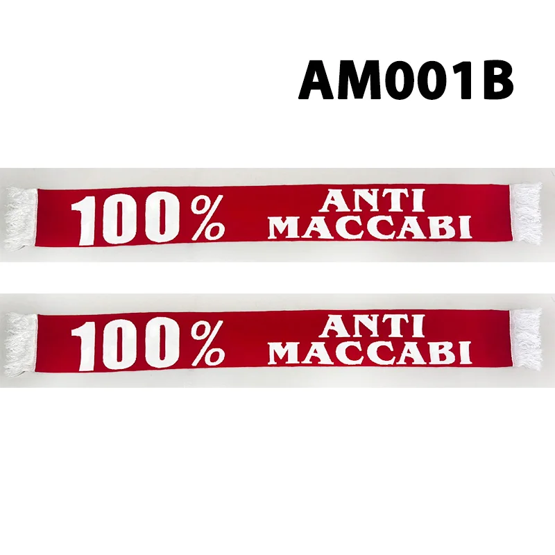 MHFC 145*18 cm Size Ultras Hapoel Red 100% Anti Maccabi Scarf for Fans Double-faced Knitted AM001B