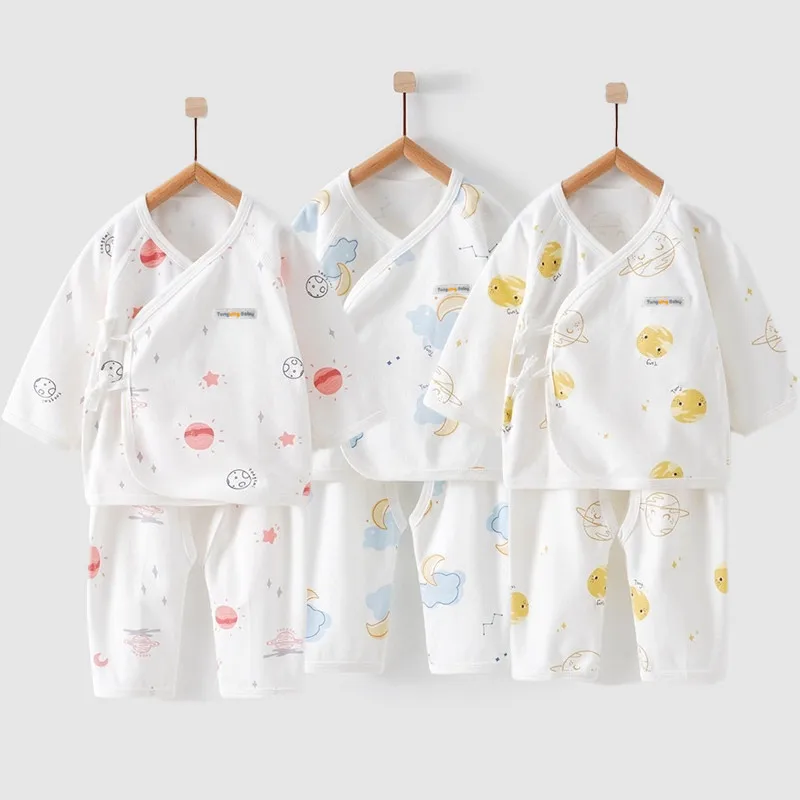 

0-6Month Newborn Clothes Cute Print Baby Cardigans+Pants Boys Girls Spring Summer Long Sleeved Sets Soft Cotton Infant Outfits