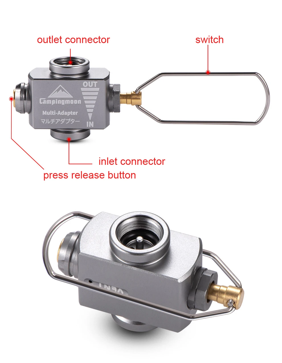 Adaptador de llenado de Gas para acampada, Cartucho de bote de Gas para exteriores, tanque de Gas MAPP de cilindro