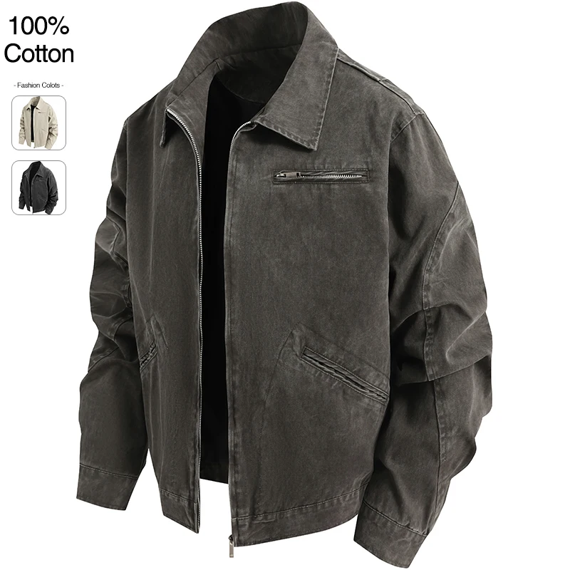 Veste en jean surdimensionnée pour hommes, ample, 100% coton, manteaux décontractés de haute qualité, mode Hip-Hop Rock Streetwear, vêtements d'extérieur confortables, automne