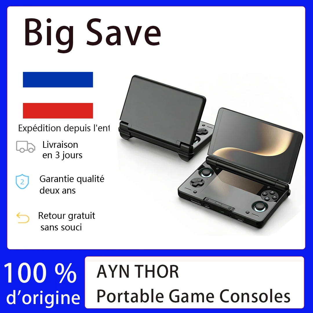 AYN Thor, console portatile da gioco con display OLED da 6 pollici, processore Qualcomm Snapdragon 8GEN 2, sistema Android 13, batteria da 6000 mAh e joystick Hall.