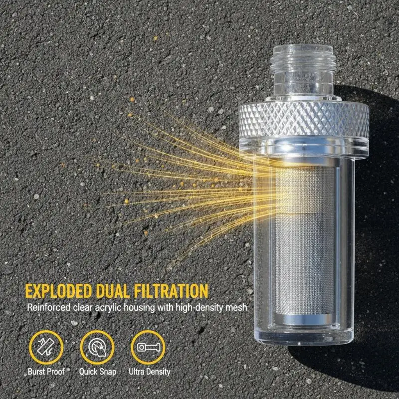 High-Pressure Washer Connector Set 3PCS BPA-Free Quick-Connect Fittings with Water Filter for Garden Car Outdoor Cleaning