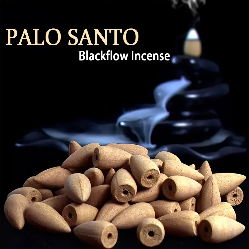 Conos de Incienso Naturales con Aroma a Palosanto de Alta Calidad, con Aroma Intenso, se Queman Continuamente, Creando un Efecto de Humo Estético, Adecuados para Purificar el Aire, Meditación, Yoga, Lectura, etc.