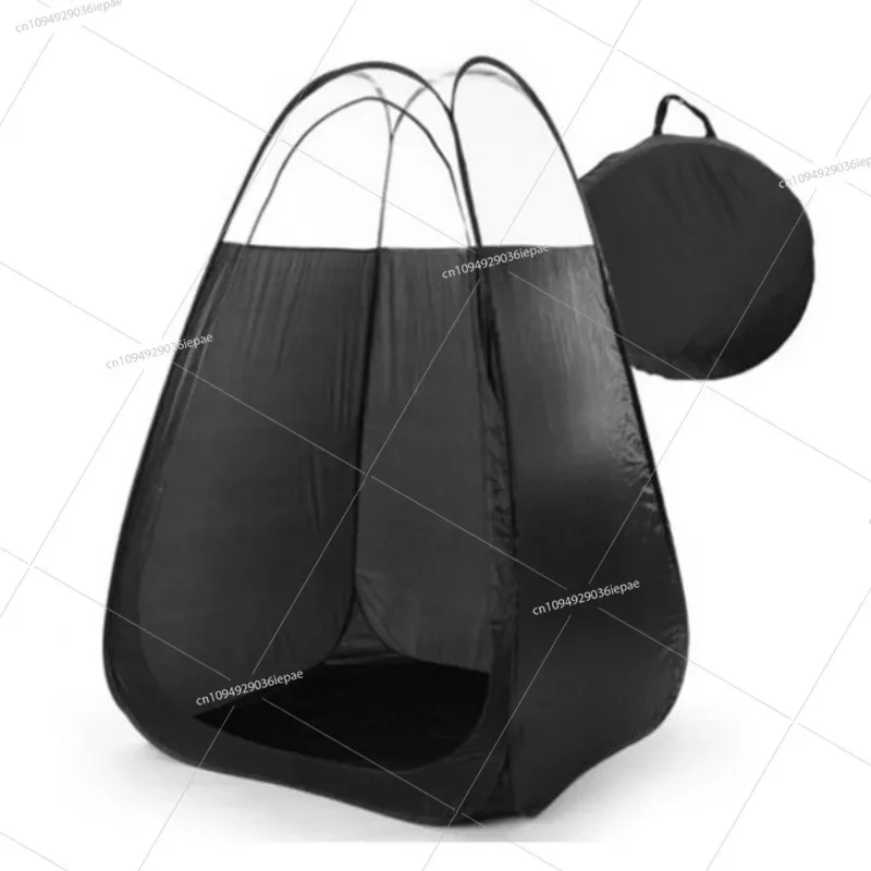 Spray salon PVC transparent tanning easy cover changing clothes outdoor bathing doorless tent, black, single