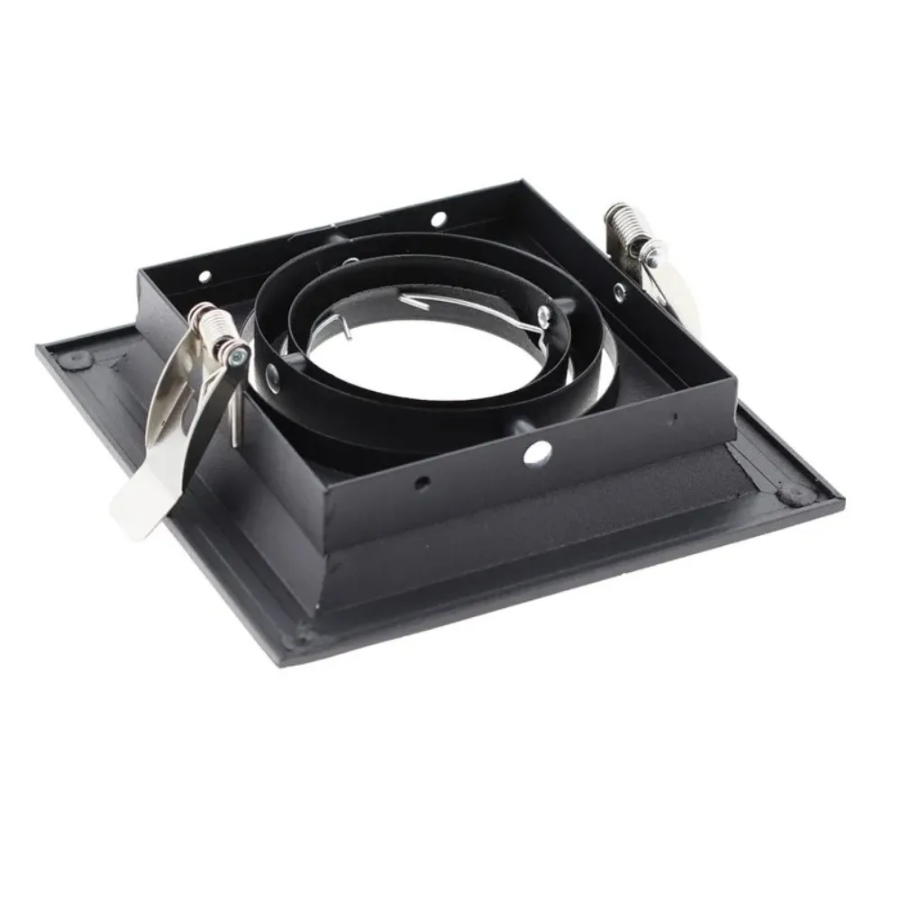 Praça Incorporado Alumínio Ferro LED Teto Terno, Lâmpada Titular Luz, Quadro Spotlight, Luminária Downlight, Preto e Branco, GU10MR16, 2 PCs, 4PCs