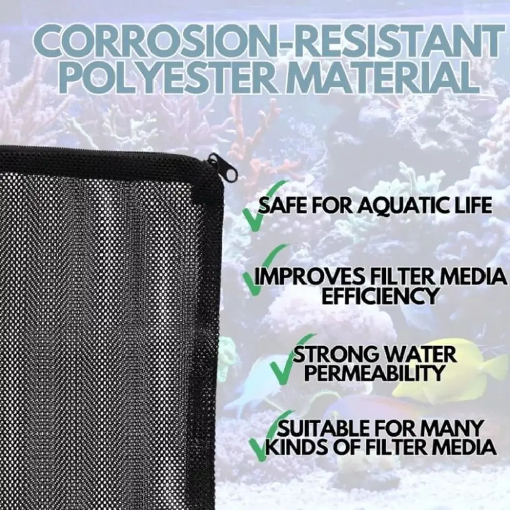 Isolation Bag Nylon Filter Bag Black White Pond Media Filter Net Bag for Aquarium Fish Tank Reusable Isolation Bag
