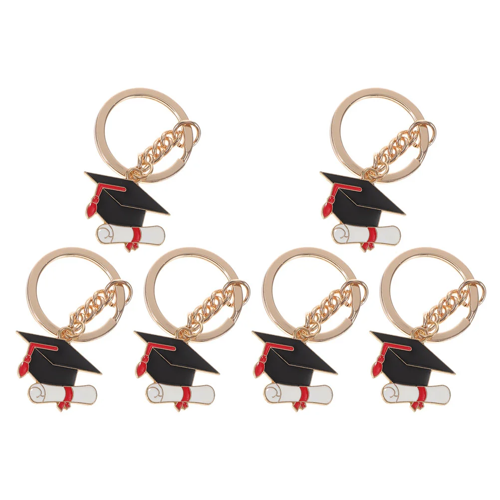 

6 Pcs Key Fob Doctor Hat Keychain Keyring Graduation Pendant Chains for Student