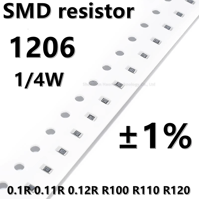 مقاسات SMD ، 0.1R 0.11R 0.12R 1/4W ، جودة عالية ،