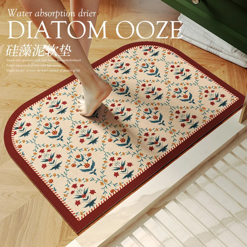 

Bathroom Diatom Mud Mat Bathroom Toilet Water Absorption Easy Dry Anti-slip Mat Toilet Mat